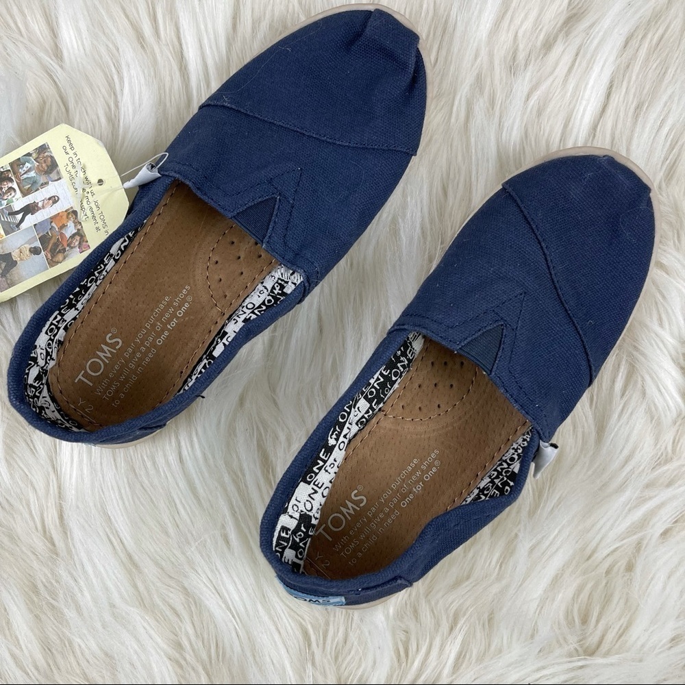 Youth Toms Blue Alpargata Slip On Shoes 2 US - Picture 5 of 8
